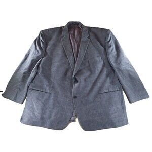 Lauren Ralph Lauren Blazer Mens 56R Gray Silk/Wool Houndstooth Two Button